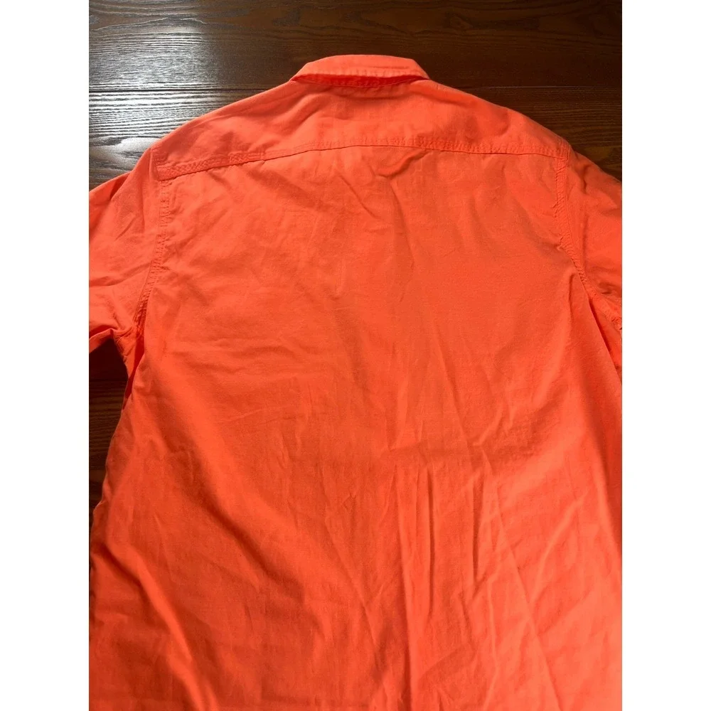 Polo Ralph Lauren Small Orange Classic Button Up Short Sleeve Men's Shirt EUC